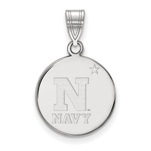 United States Naval Academy Disc Pendant 5/8in Sterling Silver