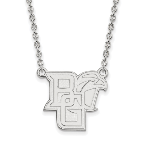 Bowling Green State Univ. Logo Necklace 3/4in 14k White Gold