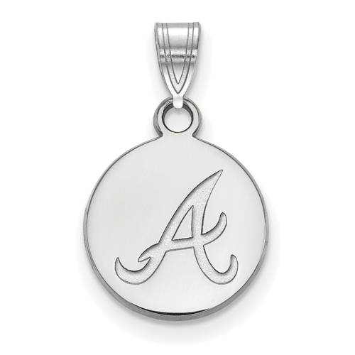 Sterling Silver 1/2in Atlanta Braves Disc Pendant