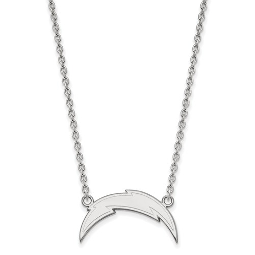 Los Angeles Chargers Pendant Necklace 10k White Gold