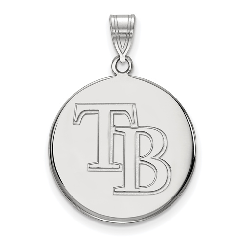 10k White Gold 3/4in Tampa Bay Rays Pendant