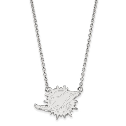 Miami Dolphins Pendant Necklace Sterling Silver