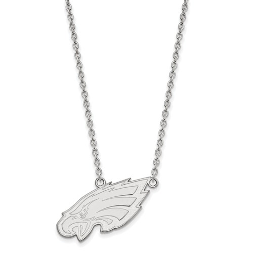 Philadelphia Eagles Pendant Necklace 10k White Gold