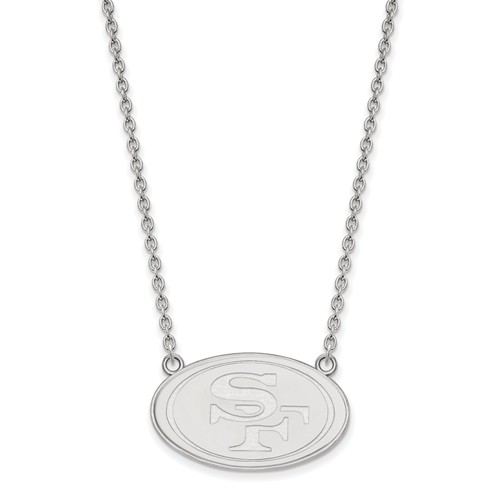 San Francisco 49ers Pendant Necklace 14k White Gold