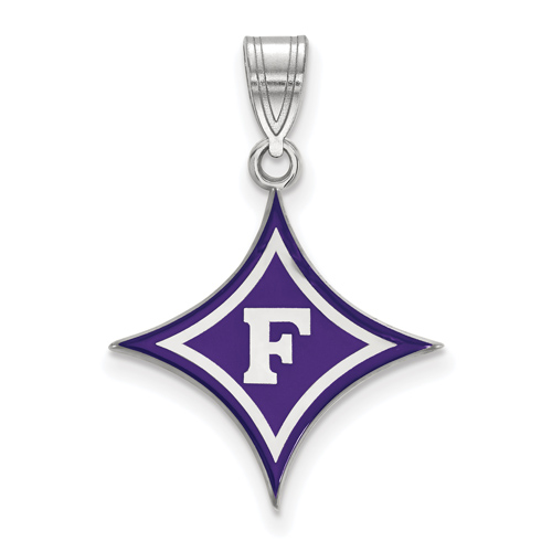 Sterling Silver 3/4in Furman University Enamel Pendant