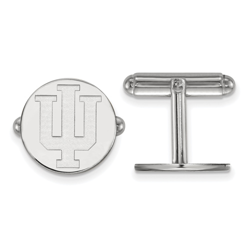 Sterling Silver Indiana University Round Cuff Links