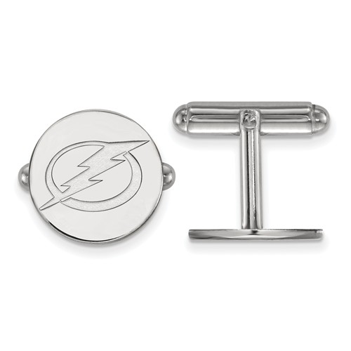 Tampa Bay Lightning Round Cuff Links Sterling Silver