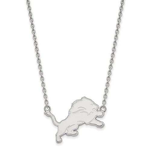 Detroit Lions Pendant Necklace Sterling Silver