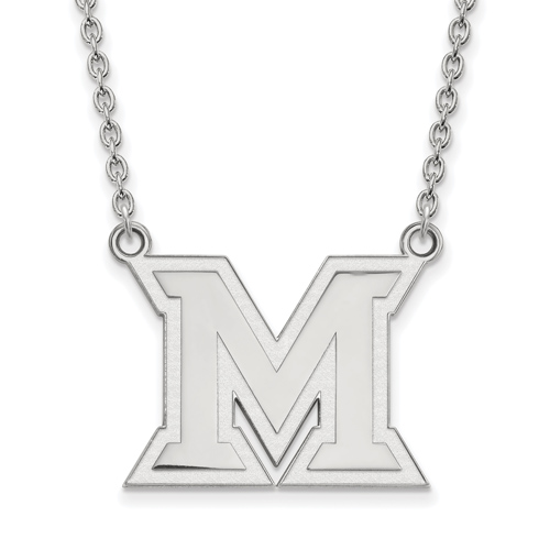 Miami University Pendant on 18in Chain Sterling Silver