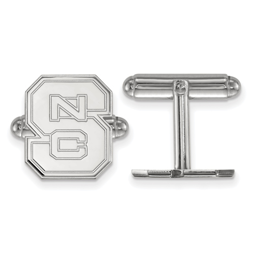 Sterling Silver North Carolina State University Block S Cuff Links