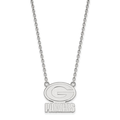 Green Bay Packers Pendant Necklace 14k White Gold