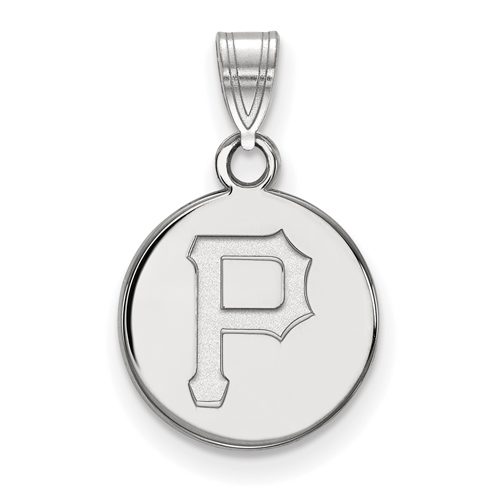 14k White Gold 1/2in Pittsburgh Pirates Disc Pendant