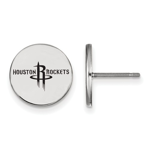 Sterling Silver Houston Rockets Small Enamel Post Earrings