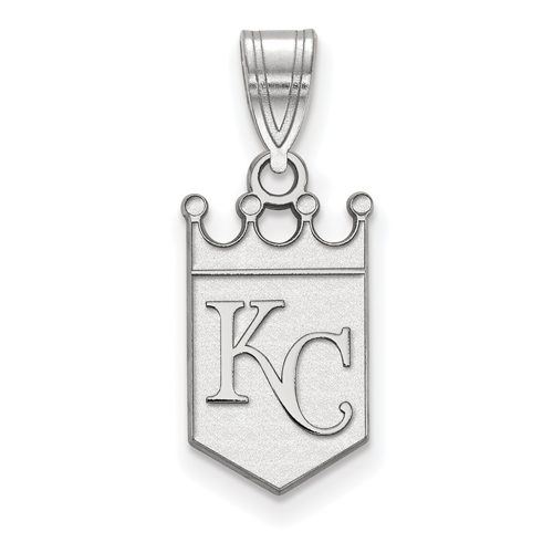10kt White Gold 5/8in Kansas City Royals Crown Logo Pendant