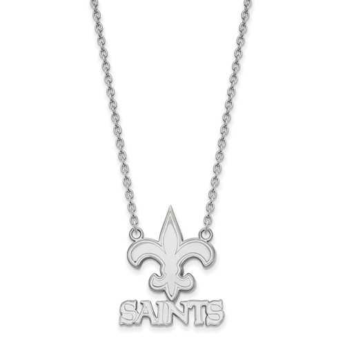 New Orleans Saints Pendant Necklace 14k White Gold