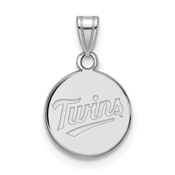 Sterling Silver 3/8in Minnesota Twins Round Pendant