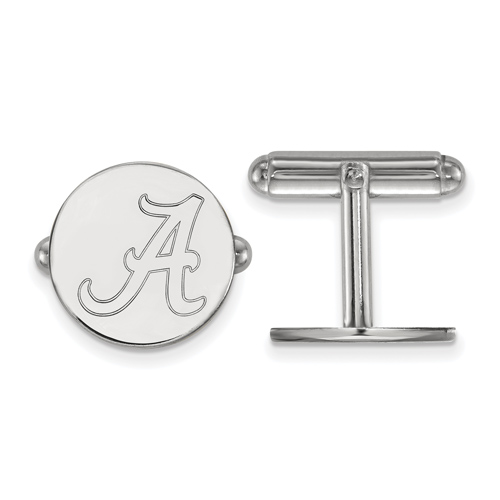 Sterling Silver University of Alabama Round A Cuff Links
