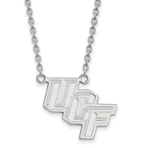 University of Central Florida Logo Necklace 3/4in Sterling Silver