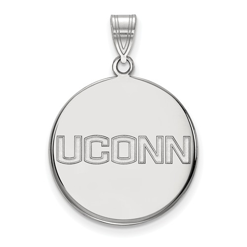 University of Connecticut Round Pendant 3/4in Sterling Silver