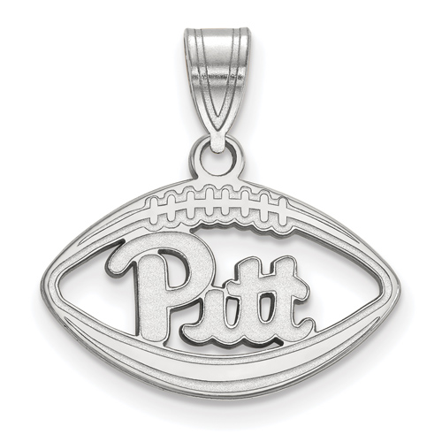 Sterling Silver 3/4in University of Pittsburgh Football Pendant