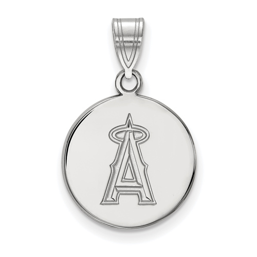 Sterling Silver 5/8in Round Los Angeles Angels Pendant