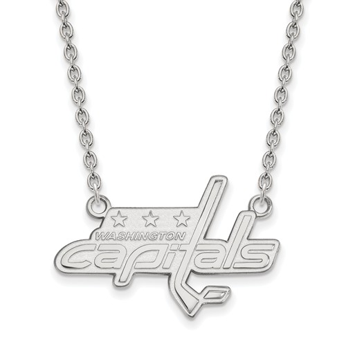 14k White Gold Washington Capitals Necklace