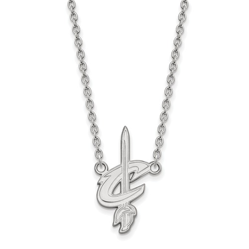 10kt White Gold Cleveland Cavaliers Pendant on 18in Chain