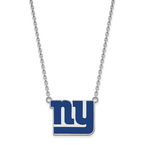 New York Giants Small Enamel Pendant with Necklace Sterling Silver