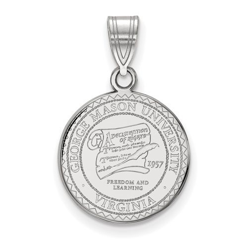 Sterling Silver 5/8in George Mason University Seal Pendant