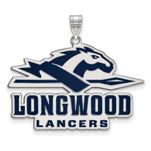 Sterling Silver 1in Longwood Lancers Jumbo Enamel Pendant