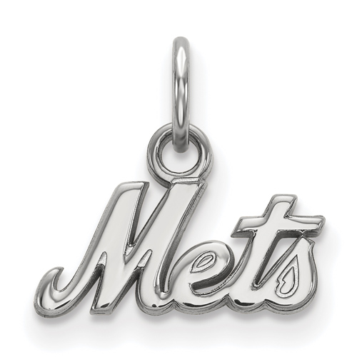 14kt White Gold Extra Small New York Mets Logo Pendant