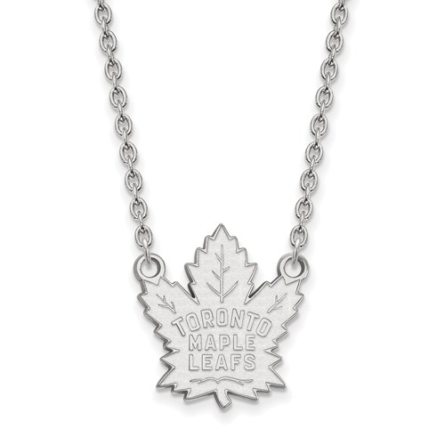 10k White Gold Toronto Maple Leafs Necklace