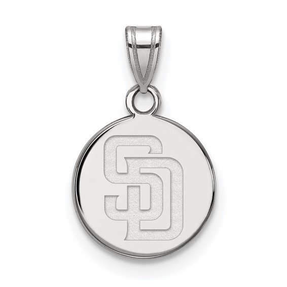 Sterling Silver 1/2in San Diego Padres Round Pendant