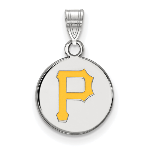 Sterling Silver 1/2in Pittsburgh Pirates Disc Pendant