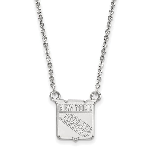 New York Rangers Logo Pendant on Necklace Sterling Silver