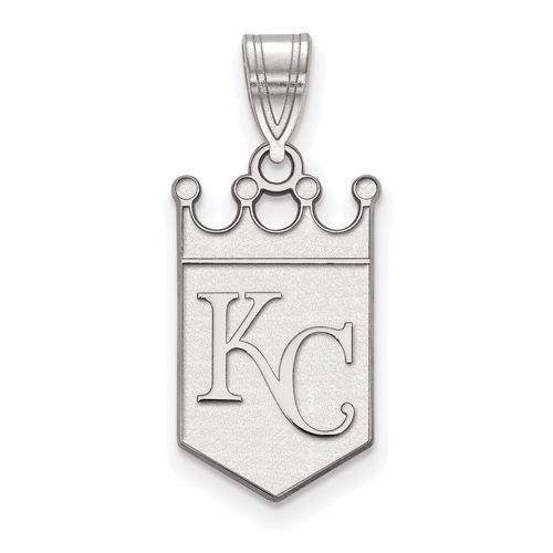 14kt White Gold 3/4in Kansas City Royals Crown Pendant