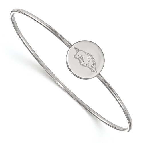 Sterling Silver 6in University of Arkansas Slip-on Bangle