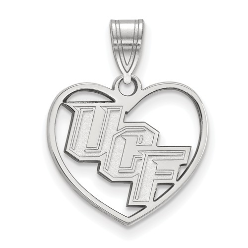University of Central Florida Heart Pendant 5/8in Sterling Silver