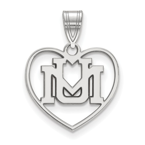 University of Montana Heart Pendant 5/8in Sterling Silver