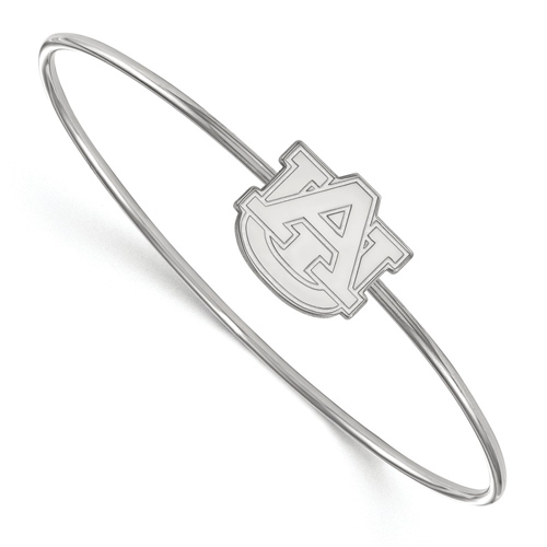 Sterling Silver 7in Auburn University Slip-on Bangle