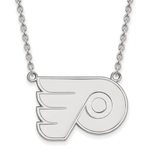 10k White Gold Philadelphia Flyers Necklace