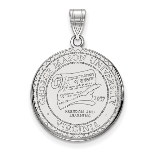 Sterling Silver 3/4in George Mason University Crest Pendant