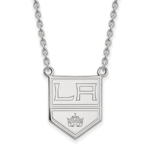 Los Angeles Kings Logo Necklace 3/4in 10k White Gold