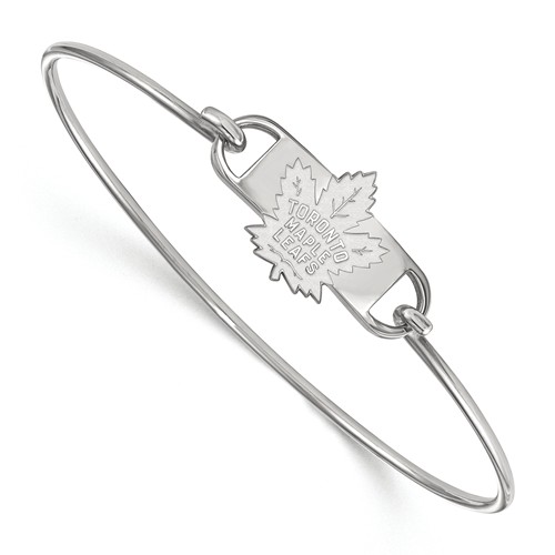 Sterling Silver Toronto Maple Leafs Small Center Wire Bangle 7in