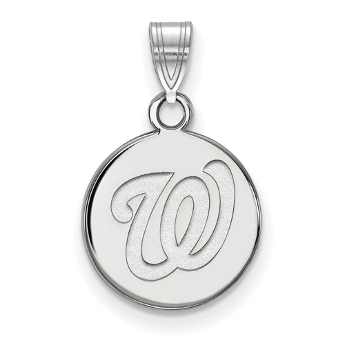 Sterling Silver 3/8in Washington Nationals Round Pendant