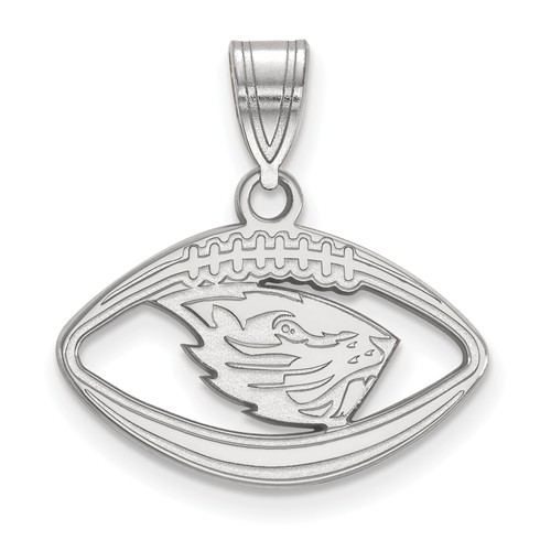 Sterling Silver 3/4in Oregon State University Football Pendant