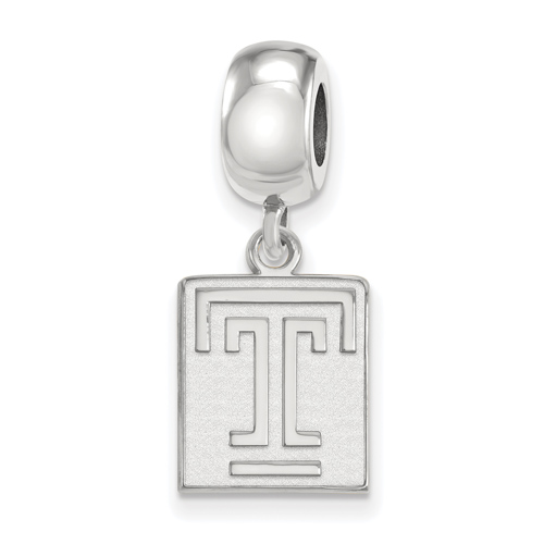 Temple University Small Dangle Bead Sterling Silver