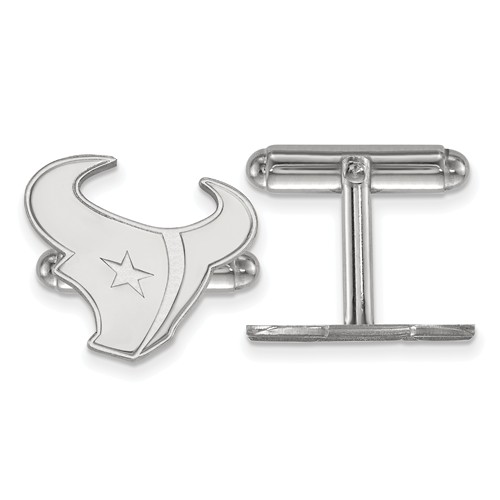 Round Houston Texans Cuff Links Sterling Silver