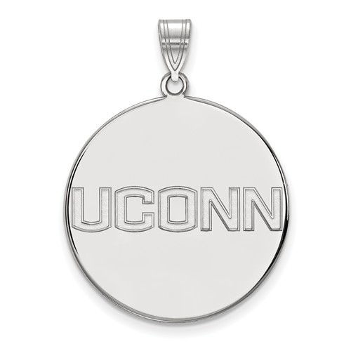 University of Connecticut Disc Pendant 1in 10k White Gold