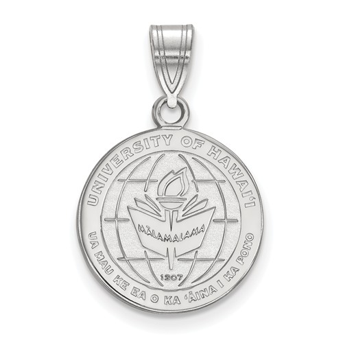 University of Hawaii Seal Pendant 5/8in Sterling Silver